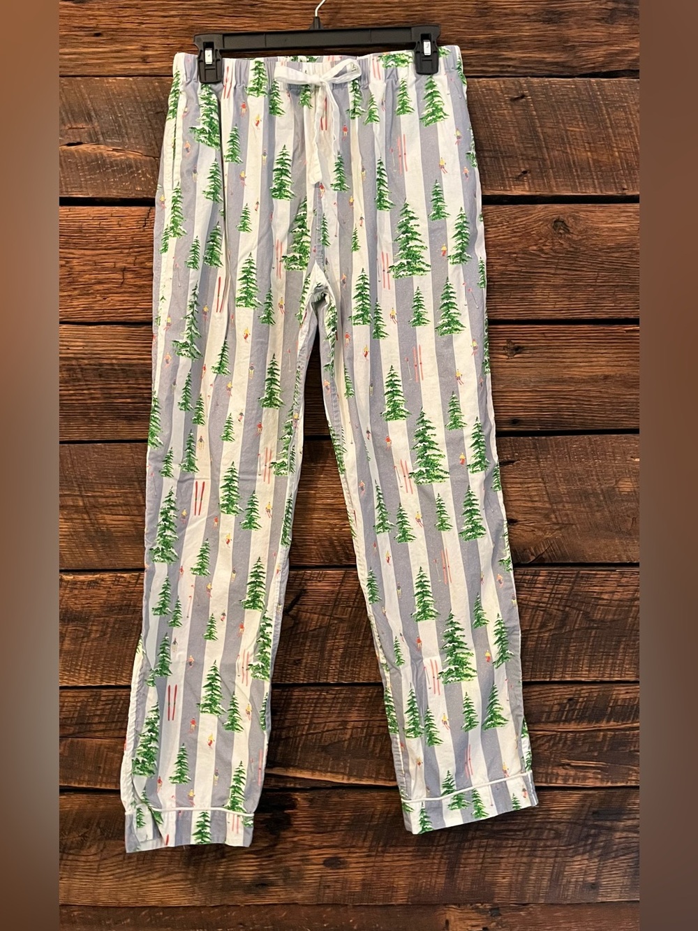 Sant and Abel Holiday Ski Snow Pajama Pants drawstring 100% cotton with pockets